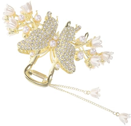 Hemobllo Horquilla de Metal Forma de Garra Pasador de Flor de Convallaria Decoración Cabello Accesorios Cabello Flores Pinzas de Metal Pinza Pelo Pasador de Pelo
