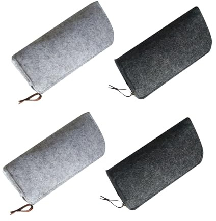 Lurrose 4 Stück Filz Stifteetui Kleine Federmäppchen mit Reißverschluss | Schreibwarentasche aus Filz, Robust und Pflegeleicht, Schulanfang Party, für Schule und Büro