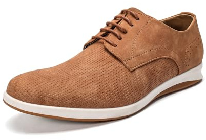 Allthemen Homme Chaussures Basse Business Oxford à Lacets Confort Bureau Sportives Respirant Décontracté Maroon 43