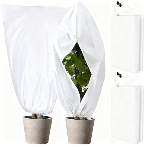 4 envolturas portátiles de Flores cálidas con Cremallera, para Plantas de Invierno, Cubierta de protección contra heladas y heladas, Cubierta de protección contra heladas y Plantas, Verduras
