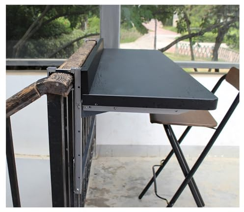 Table de bar pliante d'extérieur pour balcon – Table suspendue gain de place (noir, 120 x 39 cm) – Idéale pour les terrasses, barbecues, rassemblements et petits espaces – Design multifonction