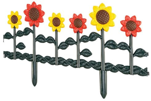 OSALADI Recinzione da Giardino in Plastica Bordura Decorativa a Girasole, Recinzione per Aiuole Esterne Leggera e Portatile, Bordo Cortile per Prato e Vialetti, per Paesaggistica Esterna
