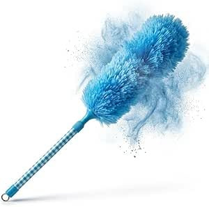 Extendable Microfiber Duster with Telescopic Handle | Electrostatic Static Dust Cleaner for Ceiling Fans, Walls, Blinds & Hard-to-Reach Areas | Long Reach Cleaning Tool for Home & Office