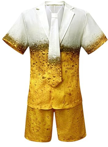 Generico Traditionella bayerska kostymset - Autentiska ölfestklänningar för män och kvinnor | Klassiska Lederhosen Dirndl-kostymer för rollshower