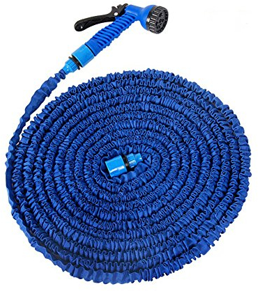 KATMAI 100FT Gartenschlauch Flexi Wonder Gartenschlauch Rohr mit Multifunktions Spray Düse Wasser Spritzpistole 7 Funktion Sprühdüse Flexible Stretch Schlauchleitung (Blau 30m)