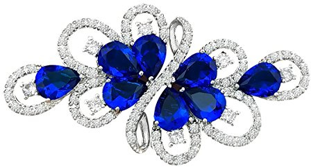 QUKE Glänzende österreichische Cubic Zirkonia Kristall Braut Brosche Pin für Frauen und Mädchen Bräute Hochzeit Brosche Pin
