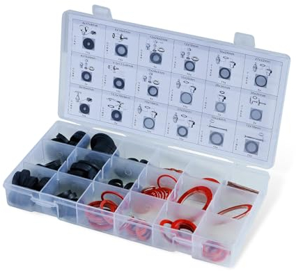 CCLIFE 141 tlg Dichtungsring Sanitär Sortiment Gummidichtungen Fiberringe Dichtringe Dichtungssortiment Set Zöllig