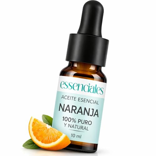 ESSENCIALES Olio Essenziale di Arancio dolce 10 ml - 100% Puro e Naturale - Aroma agrumato e dolce per Diffusore e Aromaterapia