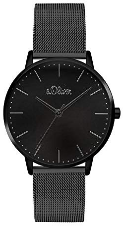 s.Oliver Damen Analog Quarz Armbanduhr mit Edelstahl Armband SO-3447-MQ