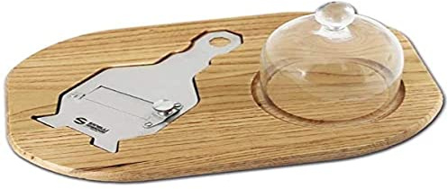 Ambrogio Sanelli – tryffelset: Kastanjeträ i trä med glasskål och rostfritt stål sillskiva med slätt blad. Handtag i kastanj, ergonomiskt och halkfritt.