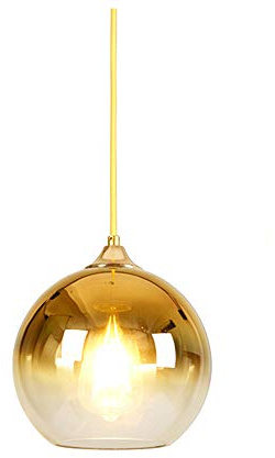 MZStech Sphärische Gradient Color Glas Pendelleuchte, moderne Glas Hängelampe basierend auf E27 Glühbirnen(Gold, 30CM)