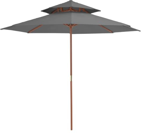 vidaXL Sonnenschirm 270 cm Holz Anthrazit Ampelschirm Marktschirm Gartenschirm