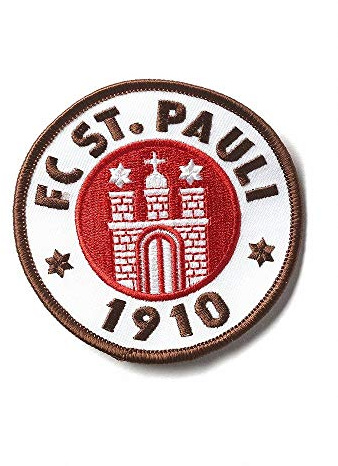FC St. Pauli Aufnäher, Patch Logo 8 cm farbig - Plus Aufkleber Wir lieben Fußball