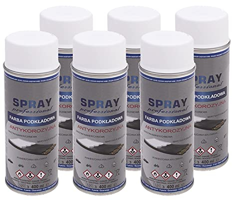 VE-Professional 6 x 400ml Haftgrund Primer Spray weiss matt Spraydose Grundierung Rostschutz