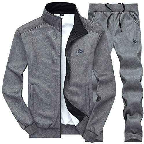 LBL Track Suits for Men Set Hoodie and Joggers Set Long Sleeve Warm Sports Suits Dark Grey S