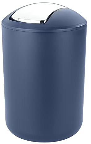 Basera Kosmetikeimer mit Schwingdeckel 6,5 Liter (Blau) | Badmülleimer bruchsicher in verschiedenen Farben