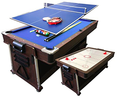 Tavolo da Biliardo Professionale Tavolo Multigioco Biliardo 3 in mod. 7ft Mattew blu
