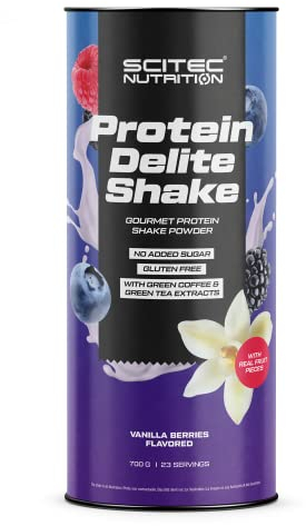 Scitec Nutrition Protein Delite Shake Boisson en poudre protéinée aromatisée avec fruits lyophilisées, L-carnitine, 700 g, Vanille-Fruits des bois