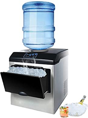 PanHuiWen Machine à glaçons Industrielle Appareil de PréParation de Glace Machine a Glace Italienne Pro 40 kg/24 h 3 Tailles de Glaçons Boissons MéLangéEs De FêTe