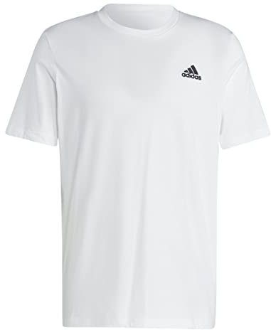 adidas Herren Essentials Single Jersey Embroidered Small Logo Tee, White, XL