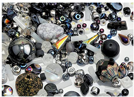 65 g Glasperlen-Mix, Unterirdischer Schatz, Tschechisches Glas. Pressed Beads, Matubo, Rocailles et al. Mixed Shapes and Size)