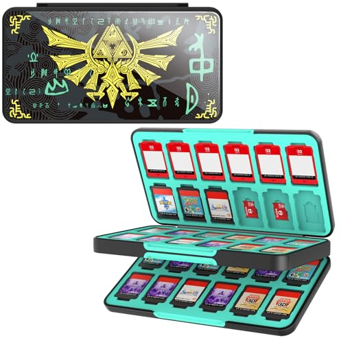 THELIFELICIOUS Switch Game Card Case for Nintendo Switch 2 / OLED/ Lite, Gradient Color Lining Games Card Holder with 48 Game Card Slots & 24 Micro SD Card Slots