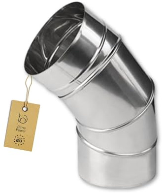 BirnePower Edelstahl Ofenrohr Kaminrohr Abgaselemente: Rohr Bogen Ofenknie T-Stück Regenhaube Rauchrohr Schornstein Abgasrohr Rosette Kaminaufsatz gewählter Artikel (120mm, Bogen 0-90° Verstellbar)