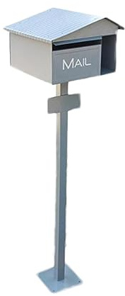 CUBANE Post Box, Wall Mounted Letterbox, Letter Boxletterbox Postbox Post Mounted Outdoor Metal Mailbox and Stand Modern Style Mailboxes Villa Garden Park Newspaper Letter Floor Box Mailbox