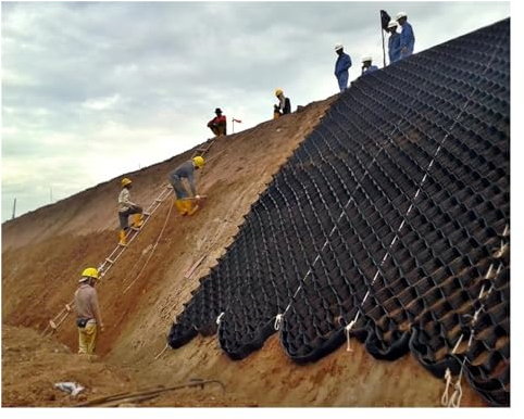 Kiesgitter Kiesmatten Böschungsraster - Erosionsschutz an Hängen, Durchlässige Pflastersteine für Rasenauffahrt/Beton/Kies, 5cm/10cm dick Hochbelastbar Geogitter Bodenpflaster-Gitter Zuschneidbar ( Co