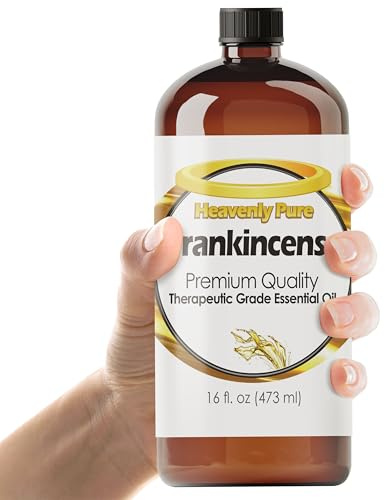 Heavenly Pure Frankincense Essential Oil 16 Fl Oz (Pack of 1) Large Bottle for Aromatherapy Diffusers and DIY Blends