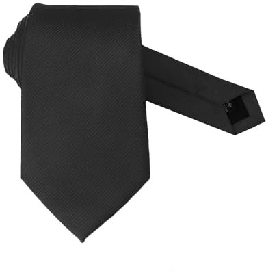 SycloPak Schwarze Krawatte Herren 8cm schmal Hochwertige Seide Krawatten für Business, Hochzeit Party Einfarbig Elegant Schwarz Rote Navy Grün Lila