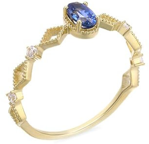 Stfery Ring für Damen Gold 585 Ringe für Damen Oval Saphir Ringe für Damen