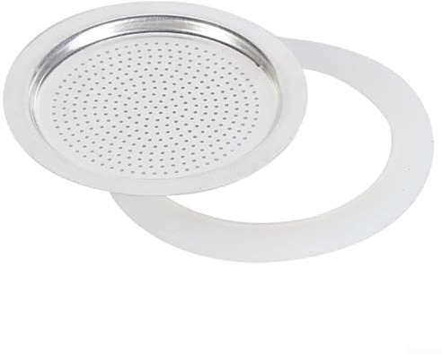 Drhomeam Joint de rechange en caoutchouc de silicone pour cuisinière à café, expresso, moka - 1 à 12 tasses - Accessoires pour cafetières (2 tasses + tamis )