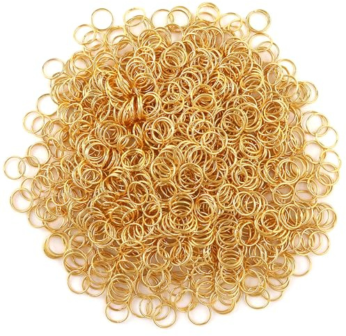 TOAOB 1000 Stück Biegeringe Gold 10 mm Spaltringe Jump Ringe | Metallringe zum Basteln für Kettenanhänger, Jump Ringe für Halsketten Armband, DIY Schmuckherstellung