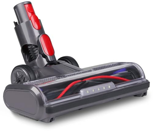 HESTIA Hardwood Floor Attachment for Dyson V7 V8 V11 V15 SV10 SV12 SV14 Cordless Stick Vacuum Cleaners, V-Shaped Roller Brush, LED Headlights, Cleaner Head Replacement Parts