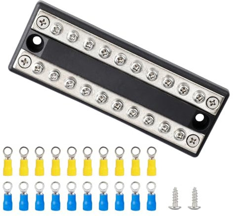 LARUISEE 20 Post Power Distribution Block Bus Bar 100A 48V Marine Bus Bar Automobile Battery Terminals Distribution Block Bus Bar Terminals Block 12v