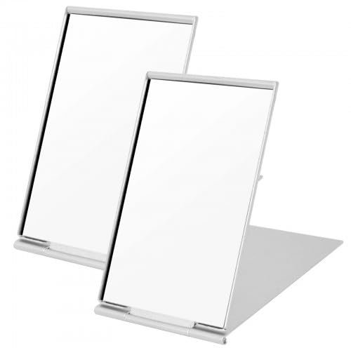 Rapidbok 2 Stück Reisespiegel, Taschenspiegel Klappbar, Klappspiegel Tragbarer, Camping Spiege Ultradünn und Langlebig Spiegel, Handspiegel Klein Zusammenklappbar, 10 x 7cm