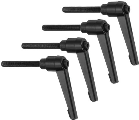 QUARKZMAN 4Pcs M6 x 40mm Poignée de Serrage à Levier Mâle Bouton-Poussoir à Verrouillage Rapide à Cliquet pour Machines-Outils, Noir