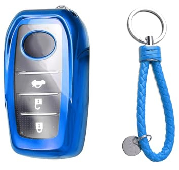 RUIYA kompatibel mit Toyota C-HR ii 2024-2026/ Yaris Yaris Cross 2021-2027 Autoschlüssel Hülle, C-HR Schlüssel Hülle Auto Schlüsselgehäuse TPU Schlüsselhülle Cover CHR Zubehör, Blau