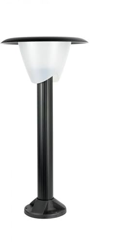 Licht-Erlebnisse Outdoor Stehleuchte Thermoplastik Acrylglas Schwarz Weiß IP65 Garten Hof Eingangsbereich H:66 cm E27 blendarm runde Wegeleuchte ETACA