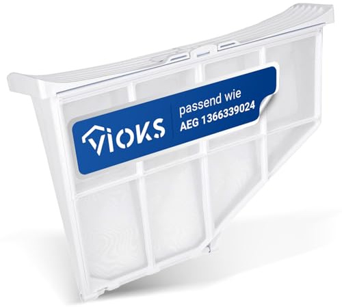 VIOKS Filtro de filtro de pelusa, repuesto para AEG Elеctrolux Zanussi 136633902/4 1366339024 – colador de filtro blanco plegable para puerta en secadora