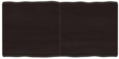 Rlxzsn Schreibtischplatte, Tischplatte 120x60x6 cm Tischplatten Massives Eichenholz mit dunkler Oberfläche