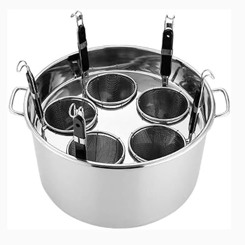 Cuoci Pasta Commerciale Cuocipasta 3/4/5 fori Set di inserti per cuocipasta con cestello scolapasta, cestello scolapasta in acciaio inox Pentole per pasta, tagliatelle, verdure, lavabili in