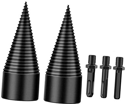Yardwe Brennholzspalter-bohrer - 1 Satz Stahlbohrer 32 Mm Und 42 Mm Für Elektrische Bohrmaschinen Geriffelt Für Mehr Komfort