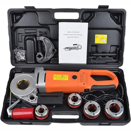 Filettatrice per Tubi Elettrica Portatile Set per taglio filettato Filettatrice elettrica per tubi, portatile 2300 W 50 HZ 25 giri/min Kit per filettatura tubi Macchina per maschiatura Kit t