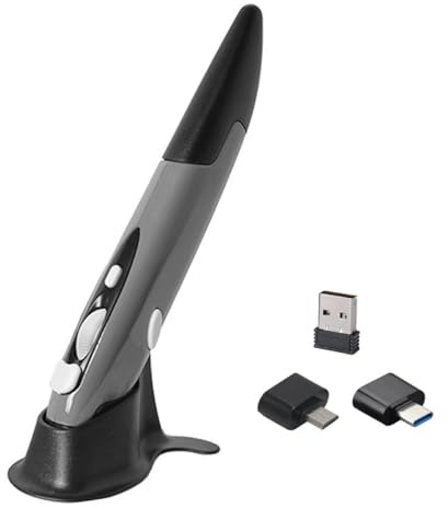 Nicear Souris optique verticale sans fil USB 2,4 GHz, stylet pour ordinateur