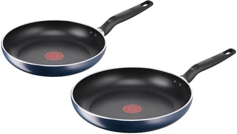 Lagostina Mirtillo, Set di 2 Padelle 24 e 28 cm con rivestimento in Titanio Antiaderente per Tutti i Piani Cottura, Tecnologia Thermo-Signal, Cottura Uniforme, Senza PFOA, Piombo e Cadmio