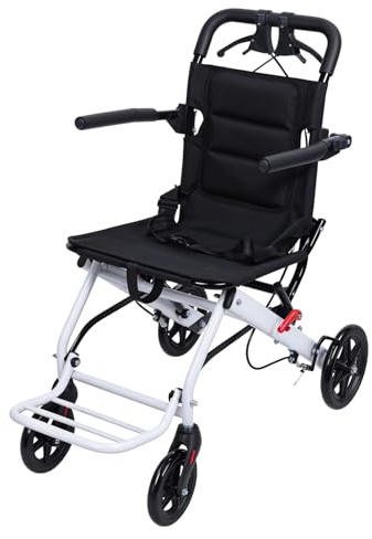 toxaaiwr (seulement 6,2 kg) Fauteuil roulant de transport ultra léger pour adultes, chaise de transport pliable, fauteuil roulant de transfert pliable portable pour personnes âgées, portable pour
