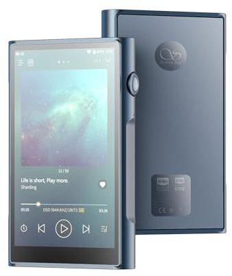 SHANLING M6 Ultra Digital Audio Player, MP3/MP4 Player,Hires Bluetooth DAP,Portable Music Player,2.4G/5G WiFi|5.0-inch HD Touch Screen|4+64GB|Android10|16X MQA|3.5&4.4mm Port|900mW@32Ω Output (Blue)