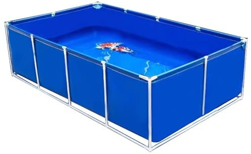 Aeovot Großer Faltbarer Fischteich aus PVC-Segeltuch mit Stahlrahmen für Garten im Freien - Aquarium Koi/Goldfisch Zuchtbecken Hochteich Pool Oberirdisch für Aquakultur(1x1x0.5m)